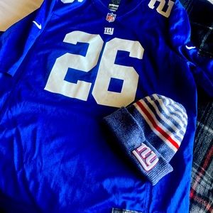 NFL Barkley XL Giants Jersey and toboggan set …NFL new era